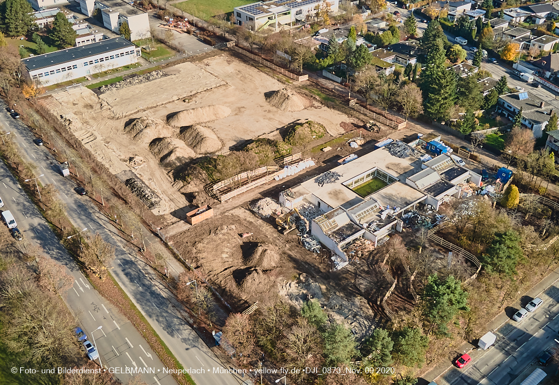 09.11.2020 - Baustelle der neuen Grundschule am Karl-Marx-Ring in Neuperlach